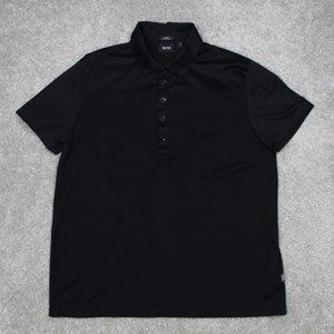 BOSS Hugo Boss Polo Shirt Men's XL Black Arpino Slim Fit Mercerised S/S Pullover
